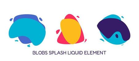 Blobs splash liquid collection vector. vector