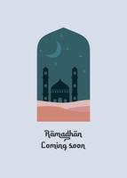 Ramadan Kareem. Islamic greeting card template with ramadan for wallpaper design. Poster, media banner, and print. Vector illustration.