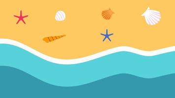 hola ilustración de vector de verano para fondo de plantillas de diseño de redes sociales con espacio de copia para texto. fondo de paisajes de verano para banner, tarjeta de felicitación, afiche y publicidad.