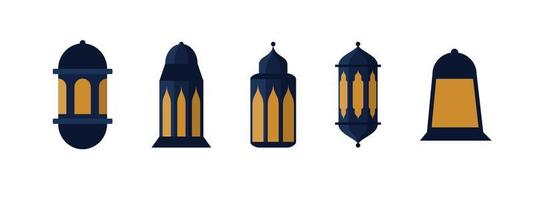 Set of Islamic lantern element. for ramadan kareem, music object, and eid mubarak decoration. Vector illustration.