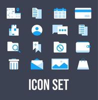 A set of vector icons in modern style with blue color and white. Can use for UI UX design.