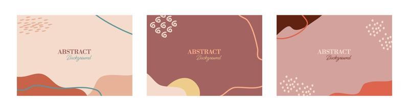 Abstract organic background template in boho style and earth tone. Abstract vector background for texture design, bright poster, banner, template, and presentation.