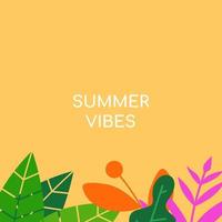 hola ilustración de vector de verano para fondo de plantillas de diseño de redes sociales con espacio de copia para texto. fondo de paisajes de verano para banner, tarjeta de felicitación, afiche y publicidad.