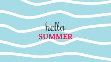 Hello summer vector illustration for social media design templates background with copy space for text. Summer landscapes background for banner, greeting card, poster, and advertising.