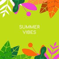 Hello summer vector illustration for social media design templates background with copy space for text. Summer landscapes background for banner, greeting card, poster, and advertising.