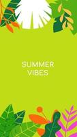 Hello summer vector illustration for social media design templates background with copy space for text. Summer landscapes background for banner, greeting card, poster, and advertising.