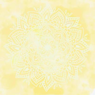 Yellow watercolor paint brush aquarelle textured paper gradient abstract background with irregular spots. Yellow cloud sky backdrop. Cute positive vintage template design.