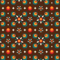 Seamless groovy pattern in retro style vector