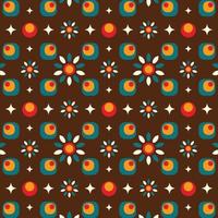 Seamless groovy pattern in retro style vector