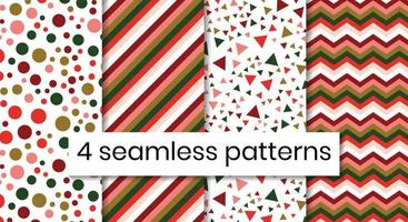 Set of seamless geometric pattern in bright colors vector