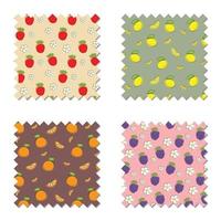 Stylized fruits and berries patterns vector
