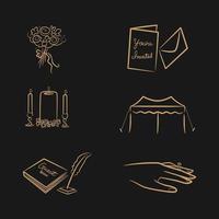 Wedding invitation Icons free Vector Elements graphics art collection