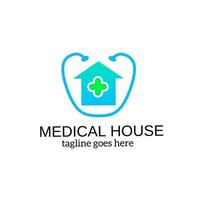 Template logo medical house vector