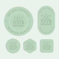 Set of organic natural quality product badge, sticker and labels template vector