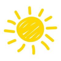 Hand drawn sun icon vector illustration