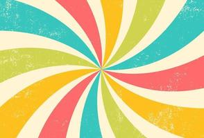 Summer colourful groovy retro burst background vector