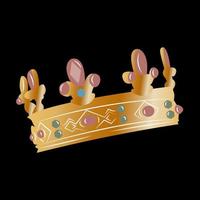 golden crown with many gemstones vector