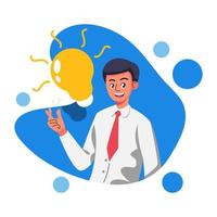 Businessman with creative vector illustration. Idea illustration.