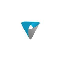 blue triangle logo design vector