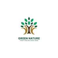 Green Nature Shade Tree Logo Template. vector