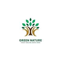 Green Nature Shade Tree Logo Template. vector