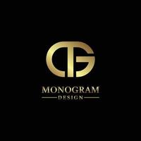 diseño de logotipo de monograma de letra mg de lujo minimalista. vector