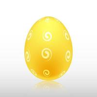 Yellow easter egg with Exotic pattern, vector, Illustration. vector