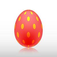 Red easter egg with Exotic pattern, vector, Illustration. vector