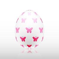 Easter egg with Beautiful pink butterfly pattern, vector, Illustration. vector