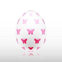 Easter egg with Beautiful pink butterfly pattern, vector, Illustration. vector