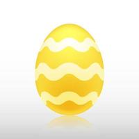 Yellow easter egg with Exotic pattern, vector, Illustration. vector