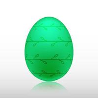 Green easter egg with Exotic pattern, vector, Illustration. vector