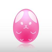 Pink easter egg with Exotic pattern, vector, Illustration. vector