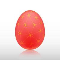 Red easter egg with Exotic pattern, vector, Illustration. vector