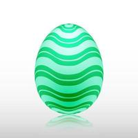 Green easter egg with Exotic pattern, vector, Illustration. vector