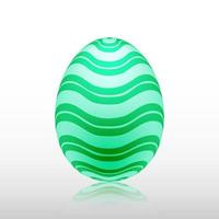 Green easter egg with Exotic pattern, vector, Illustration. vector