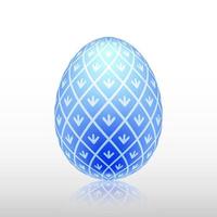 Blue easter egg with Exotic pattern, vector, Illustration. vector