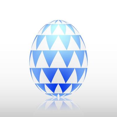 Blue easter egg with Exotic pattern, vector, Illustration.