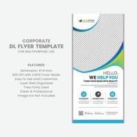 Blue Corporate DL Flyer Rack Card Template Clean Minimal Design for Business, Marketing, Advertisement and Multipurpose Use vector