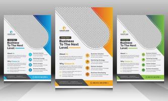 Blue, Yellow, Green, Orange, Modern Clean A4 Corporate Business Flyer Template with Gradient, Creative Unique Professional Mailer, Leaflet Design Concept for Marketing, Advertisement, Multipurpose Use vector