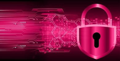 Closed Padlock on digital background, cyber security vector