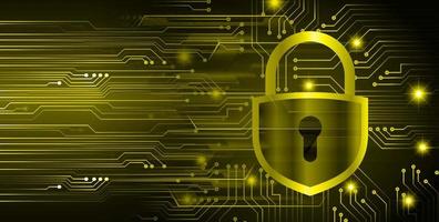 Closed Padlock on digital background, cyber security vector