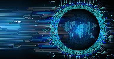 world binary circuit board future technology, blue hud cyber security concept background vector