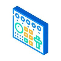 video mixer isometric icon vector illustration color