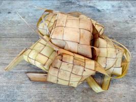 Rice Dumpling On Wooden Background photo