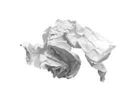 White crumpled paper texture for background. Crumpled paper isolated on white background photo