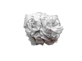White crumpled paper texture for background. Crumpled paper isolated on white background photo