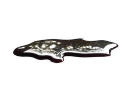 Soy sauce on white background. Spilled soy sauce sauce puddle isolated on white background. Texture of spilled soy sauce photo