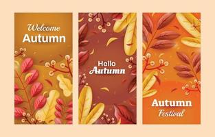 Autumn Floral Banner Templates vector