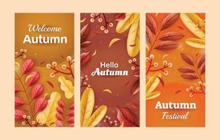 plantillas de banner floral de otoño vector